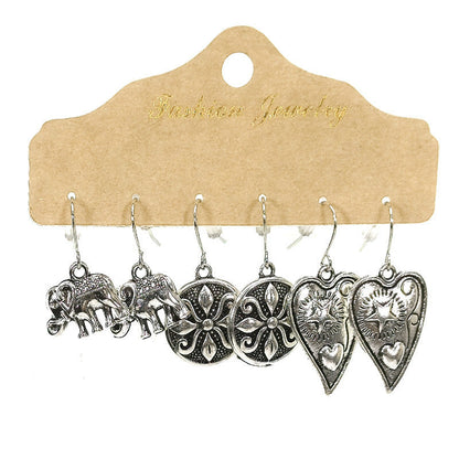 Conjunto de pendientes con borlas creativas retro de estilo étnico bohemio