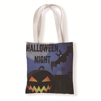 Bolsa de lona con estampado de calabaza de Halloween para uso diario
