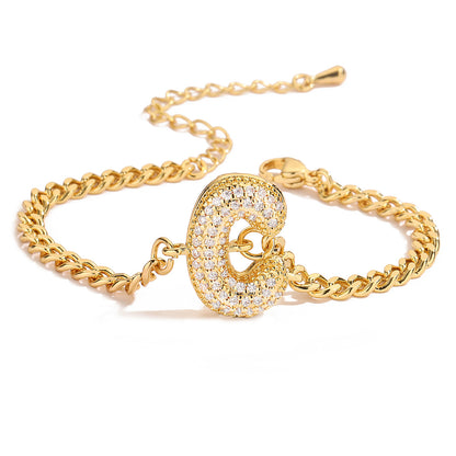Fashion 26 Zircon Alphabet Bracelet