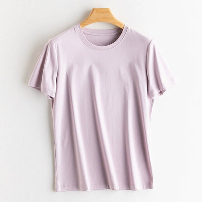 Casual Solid Color Round Neck Short Sleeve Blank T-Shirt