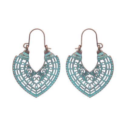 Boucles d'oreilles turquoise de style ethnique bohème