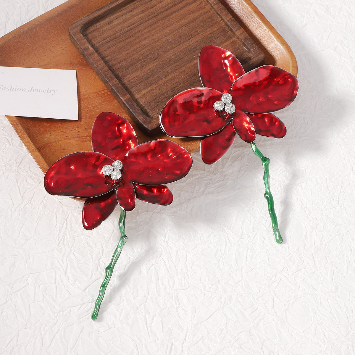 Boucles d'oreilles florales exagérées tendance - Style fleur en métal pour femme