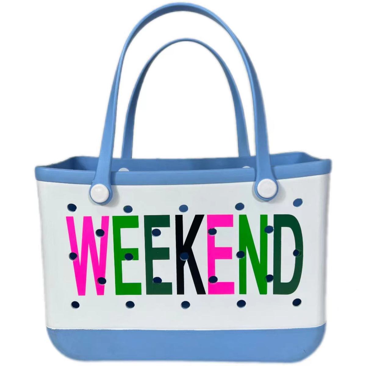 Printed Eva Beach Bag with Geometric and Animal Patterns