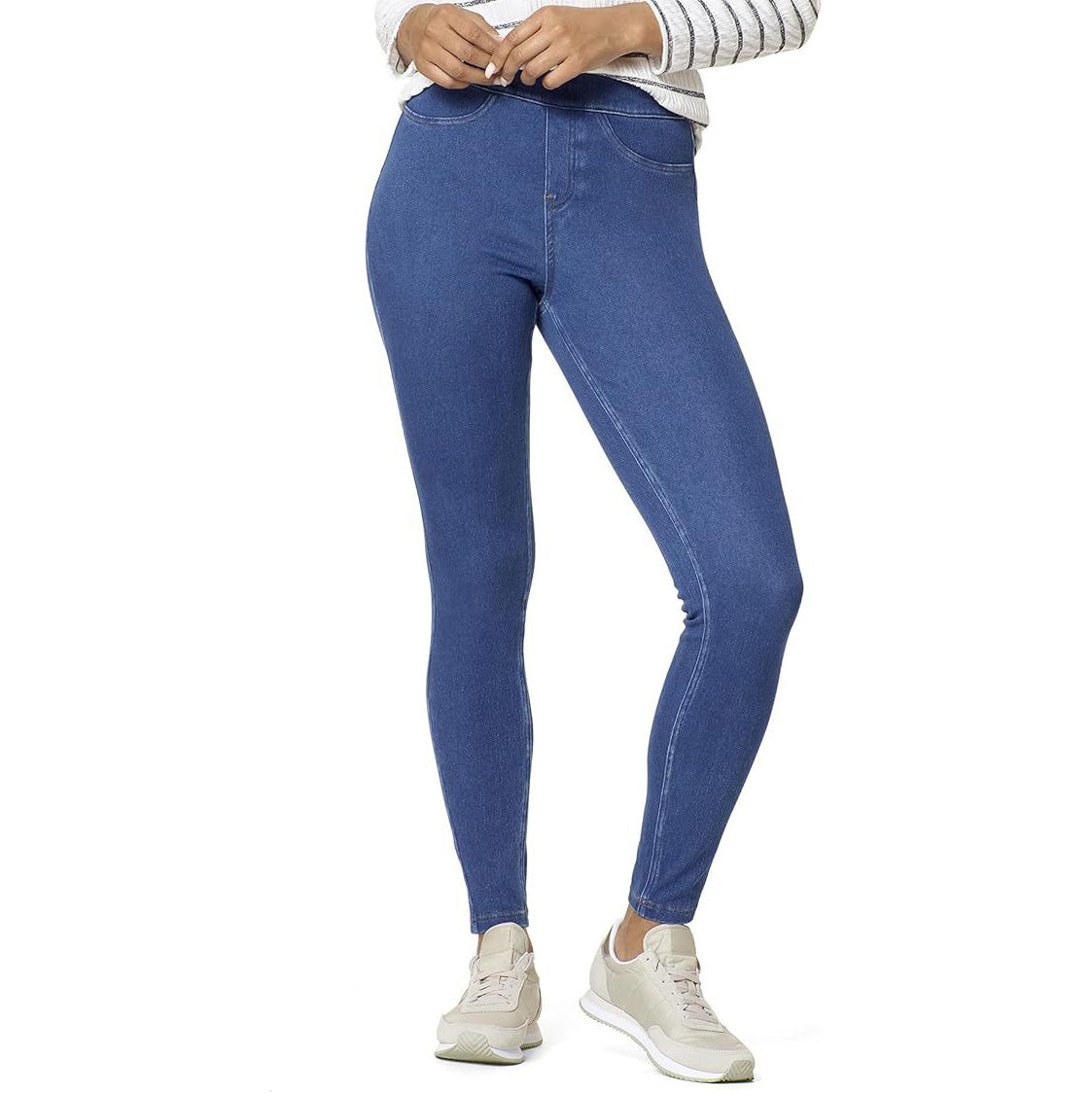 Jean moulant taille haute décontracté pour femme