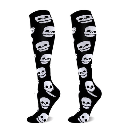 Unisex Halloween Skull Outdoor Sport Calf Socks