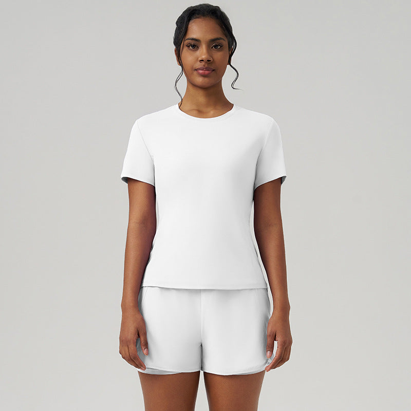 Women Casual Solid Color Quick-Drying Two-Piece Set