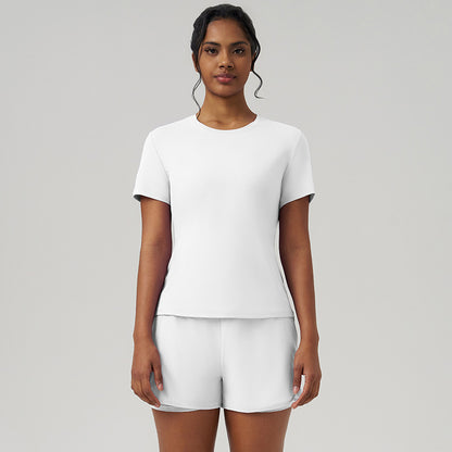 Women Casual Solid Color Quick-Drying Two-Piece Set