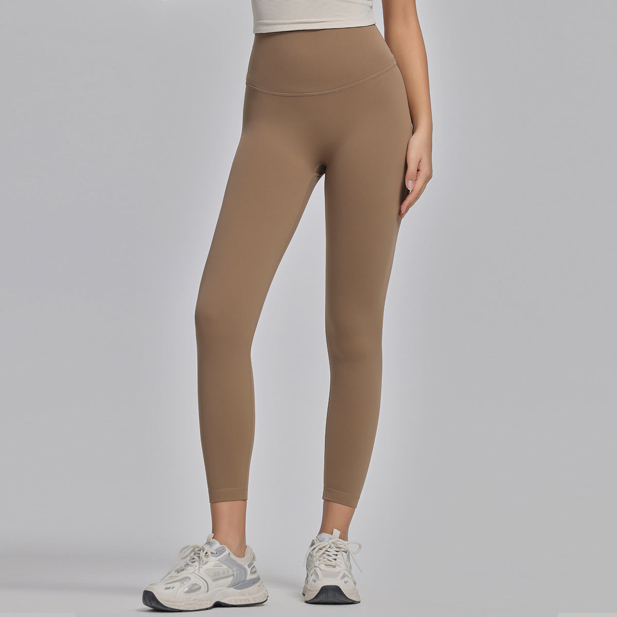 Leggings de yoga taille haute sans coutures pour femmes, couleur unie, coupe slim, vêtements de sport