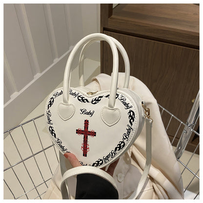 Studded Gothic Punk Heart Shoulder Bag