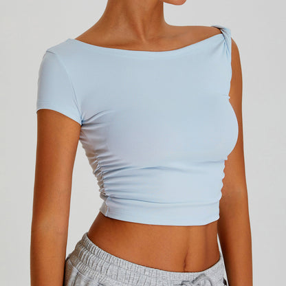 Women Fashion Casual Solid Color Irregular T-Shirt