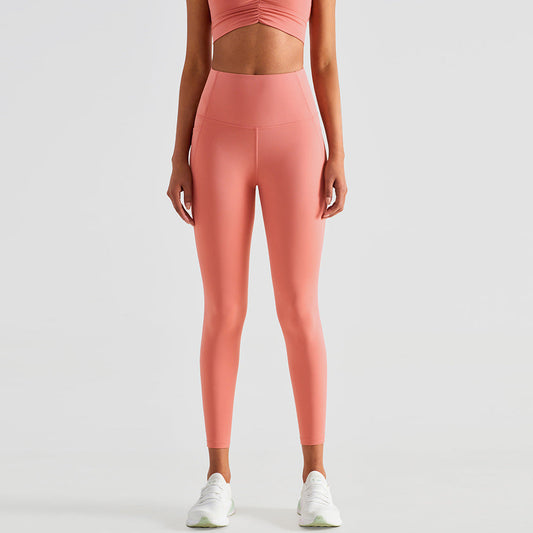 Pantalon de yoga taille haute uni pour femme