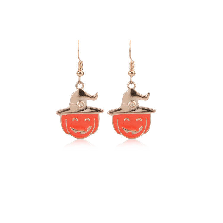 Halloween Women Funny Horror Pumpkin Ghost Earrings