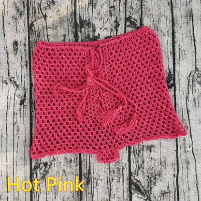 Pantalones cortos de crochet sexys hechos a mano para mujer
