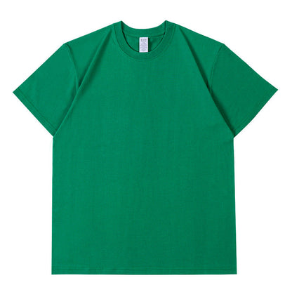 Camiseta informal de manga corta con cuello redondo y color liso para hombre y mujer