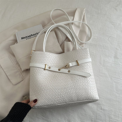 Bolso de mano de gran capacidad de color sólido de moda