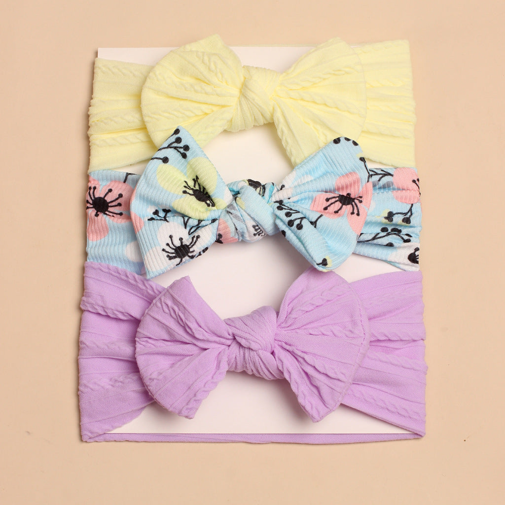 3pcs Baby Headscarf Hair Bow Accessories Set