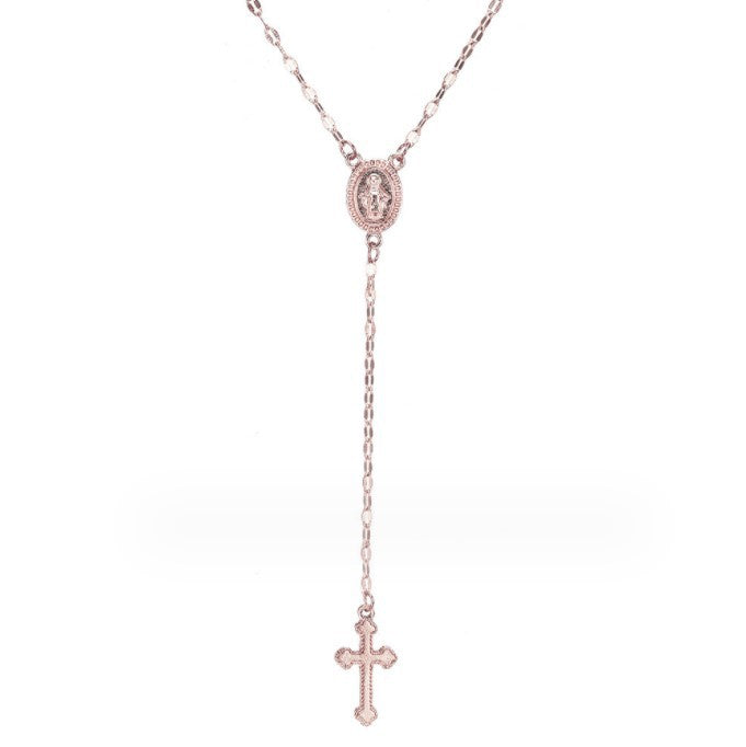 Collar con borla y colgante de cruz de moda para mujer