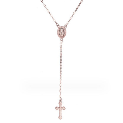 Collar con borla y colgante de cruz de moda para mujer