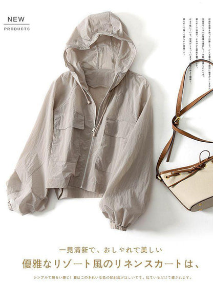 Summer Sun-Protective Women Loose Hooded Casual Jacket