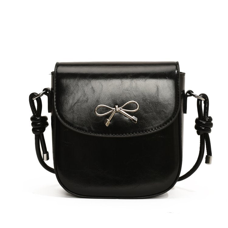 Mini bolso bandolera con lazo de color liso a la moda