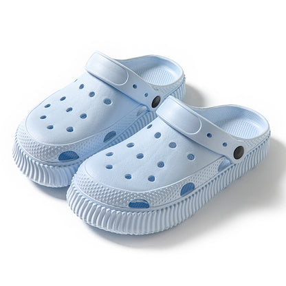 Pantuflas informales antideslizantes de suela gruesa a la moda para mujer