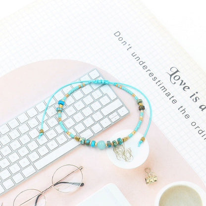 Bohemian Semi-Precious Stone Beads Handwoven Bracelet