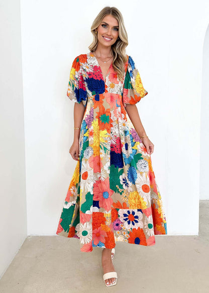 Vacation Women Casual Fashion Floral Maxi Dress