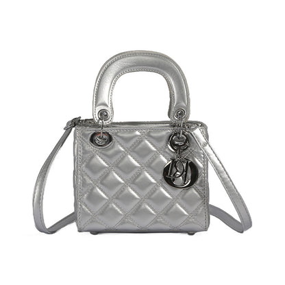 Bolso de hombro a cuadros de color liso de moda