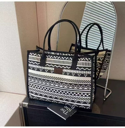 Bolso de mano con estampado geométrico informal de moda para mujer