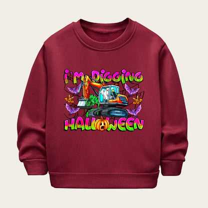 Kids Toddler Boys Girls Fleece Cartoon Print Sweatshirt