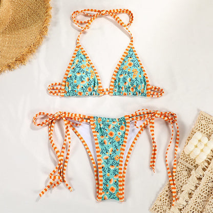 Women Sexy Print Strap Bikini