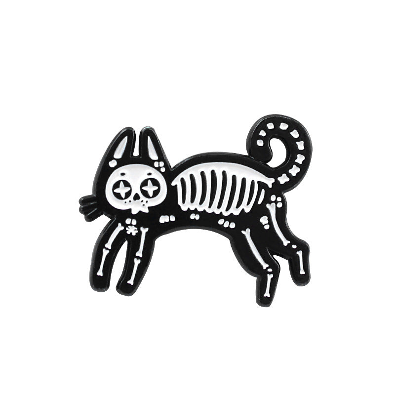 Broches en métal unisexes en forme d'animaux de dessin animé pour Halloween