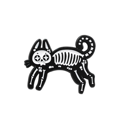 Broches en métal unisexes en forme d'animaux de dessin animé pour Halloween