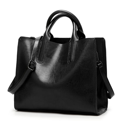 Women Simple Portable Square Leather Handbag
