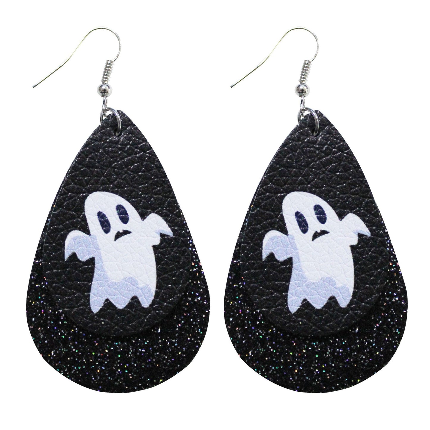 Pendientes de calavera con purpurina para Halloween para mujer
