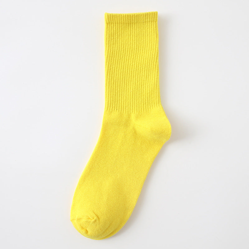 Calcetines finos de algodón de color liso para mujer