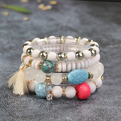 Conjunto de pulseras de cuentas bohemias unisex