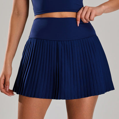 Women Fashion Solid Color Yoga Golf Tennis Skirt