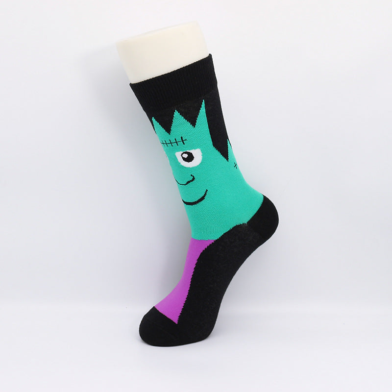 Calcetines de Halloween con diseño divertido de murciélago y payaso para hombre