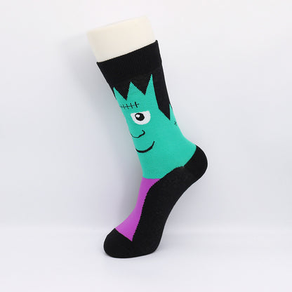 Calcetines de Halloween con diseño divertido de murciélago y payaso para hombre