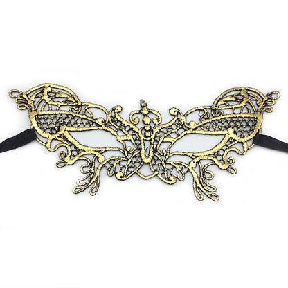 Women Simple Hollow Lace Half Face Mask for Halloween