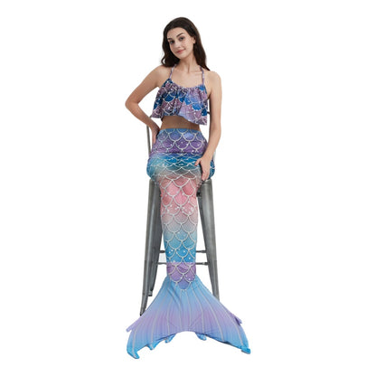 Women Cartoon Mermaid Strapless Fish Tail Cosplay Costume