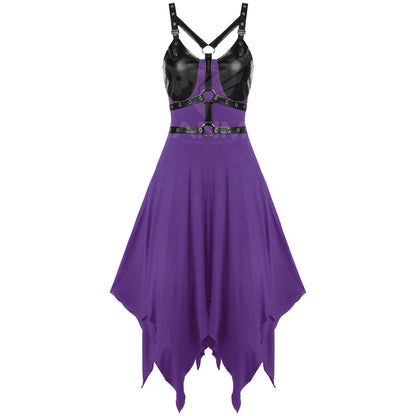 Robe à ourlet irrégulier style gothique pour femme
