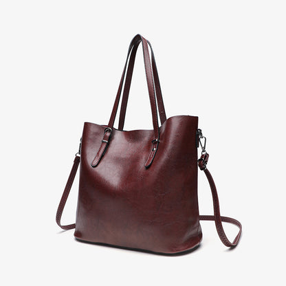 Vintage Style Oil Wax Leather Tote Bag