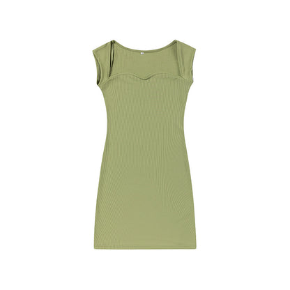 Women Fashion Sexy Solid Color Knitted Dress