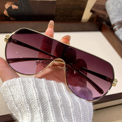 Fashion One-Frame Sunglasses - Trendy Metal Goggles