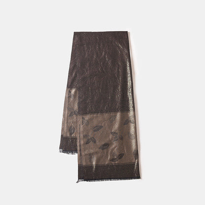 Bufanda chal de verano con estampado de hojas y protector solar para mujer