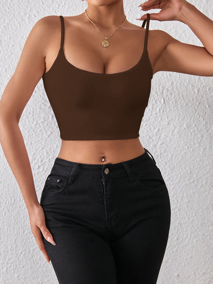 Women Fashion Sexy Solid Color Slim Camisole