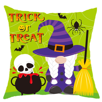 Halloween Pumpkin Skull Print Linen Sofa Cushion Cover