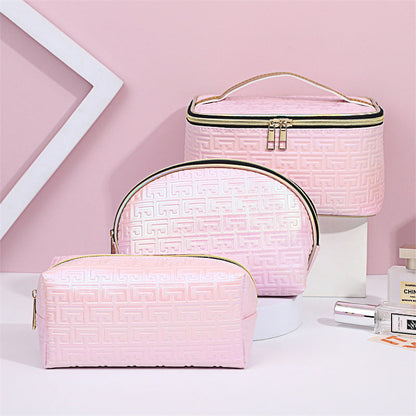 Bolsa de cosméticos de PU impermeable de gran capacidad